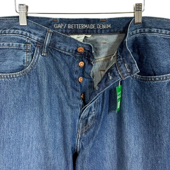 Gap Bettermade Denim Jeans 36X34  Classic Fit Button Fly Blue Denim Mens Jeans - Picture 3 of 7